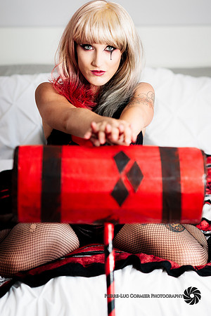 Harley Quinn Cosplay Boudoir taken in Calgary
