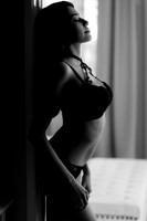 Black and White Boudoir Silouhette in Lingerie