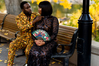 romantic couple photo session during fall at sunset in Calgary