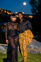 romantic couple photo session during fall at night in Calgary