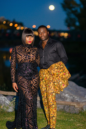 romantic couple photo session during fall at night in Calgary