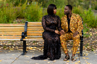 romantic couple photo session during fall at sunset in Calgary